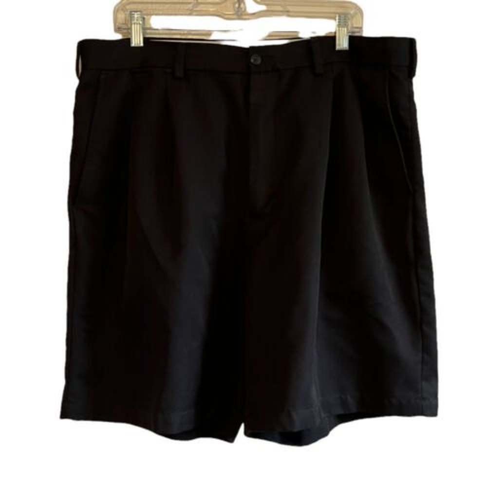 PGA Tour Mens Size 38 Black Flat Front Golf Chino Shorts